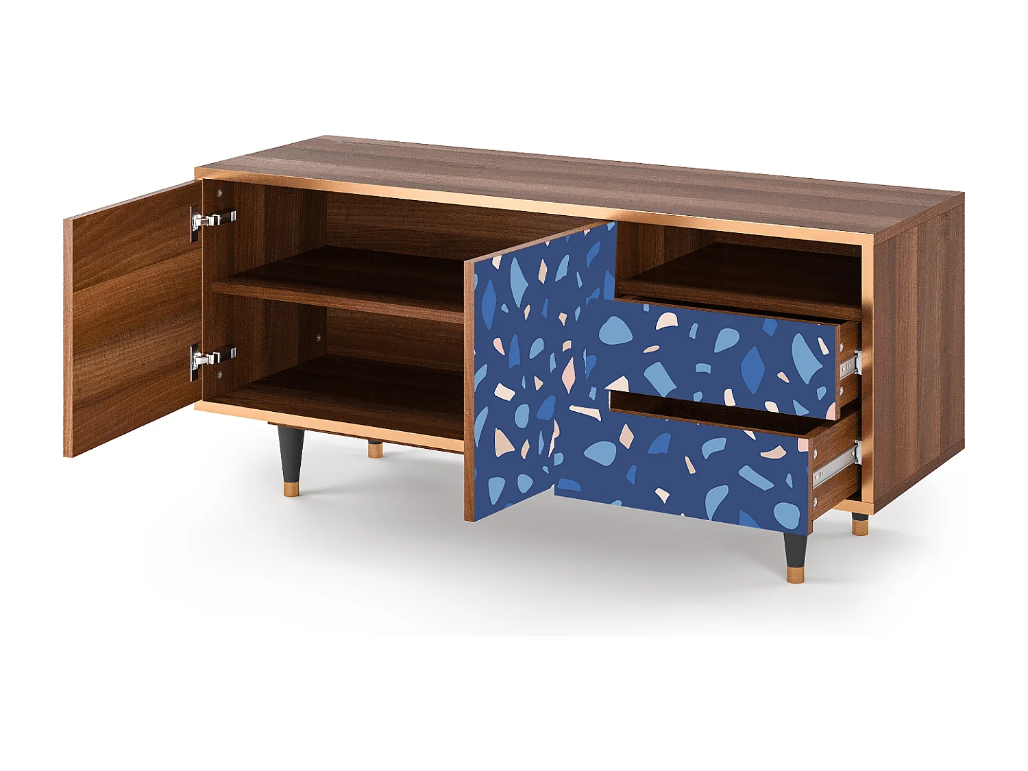 Meuble TV - 125х56х41 cm - T7 - Soap Whirpool, Noyer