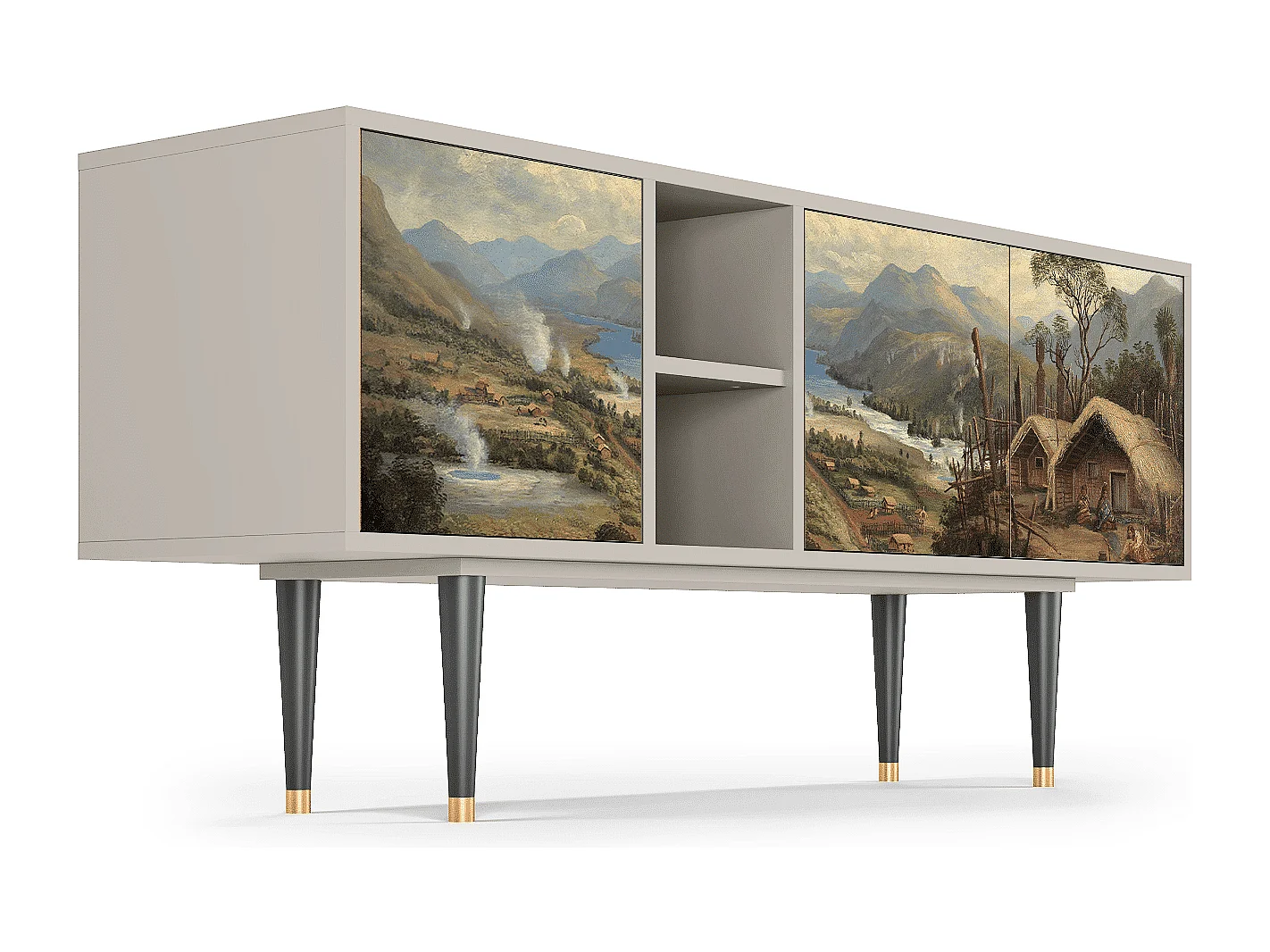 TV-meubel - 150х69х41 cm - T5 - View Across the Plains , Zand