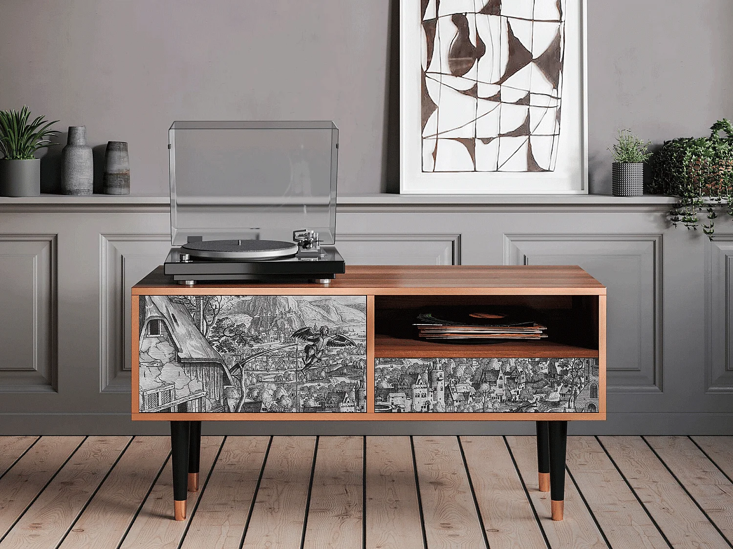 TV-Möbel - 115х59х48 cm - T3 - Departure, Walnuss