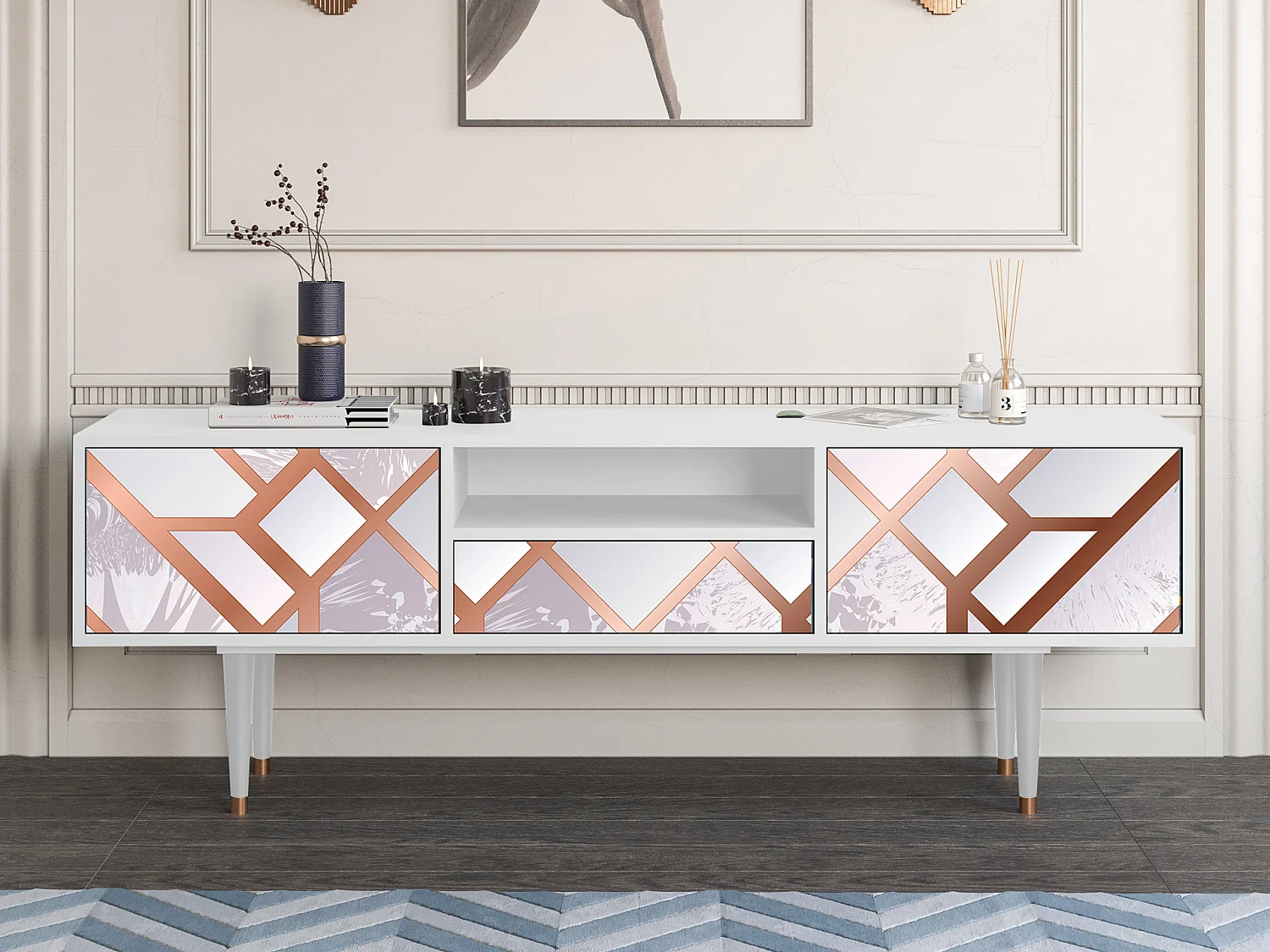 TV-Möbel - 170х59х41 cm - T6 - Pastel Fairytale, Weiß