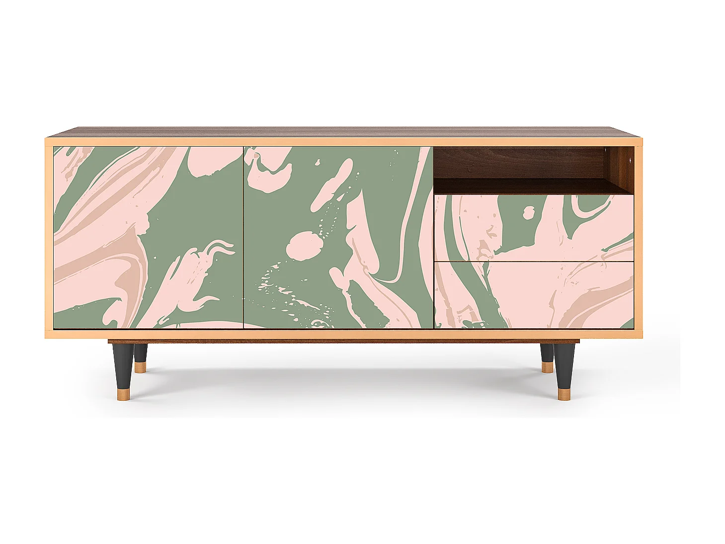 Mueble de TV - 125х56х41 cm - T7 - Aquarelle, Nogal