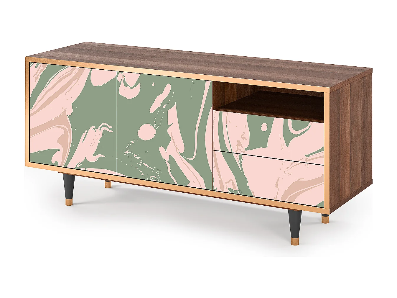 Mueble de TV - 125х56х41 cm - T7 - Aquarelle, Nogal