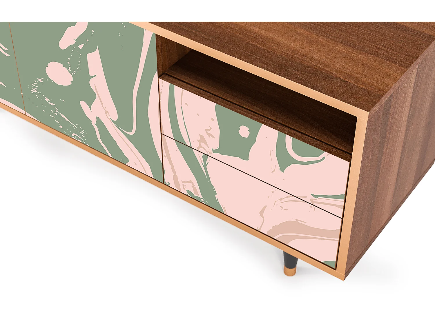 Mueble de TV - 125х56х41 cm - T7 - Aquarelle, Nogal