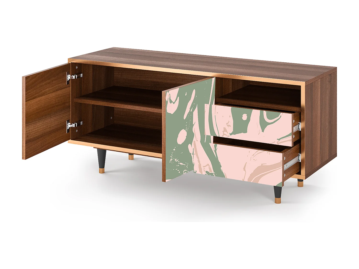 Mueble de TV - 125х56х41 cm - T7 - Aquarelle, Nogal