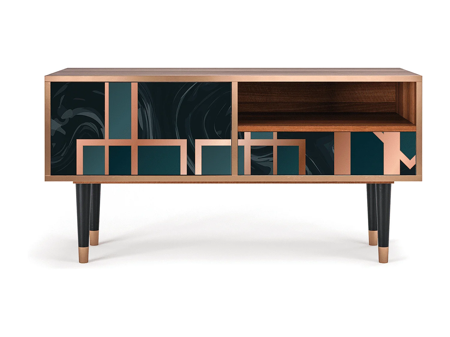 Meuble TV - 115х59х48 cm - T3 - Emerald Metro, Noyer