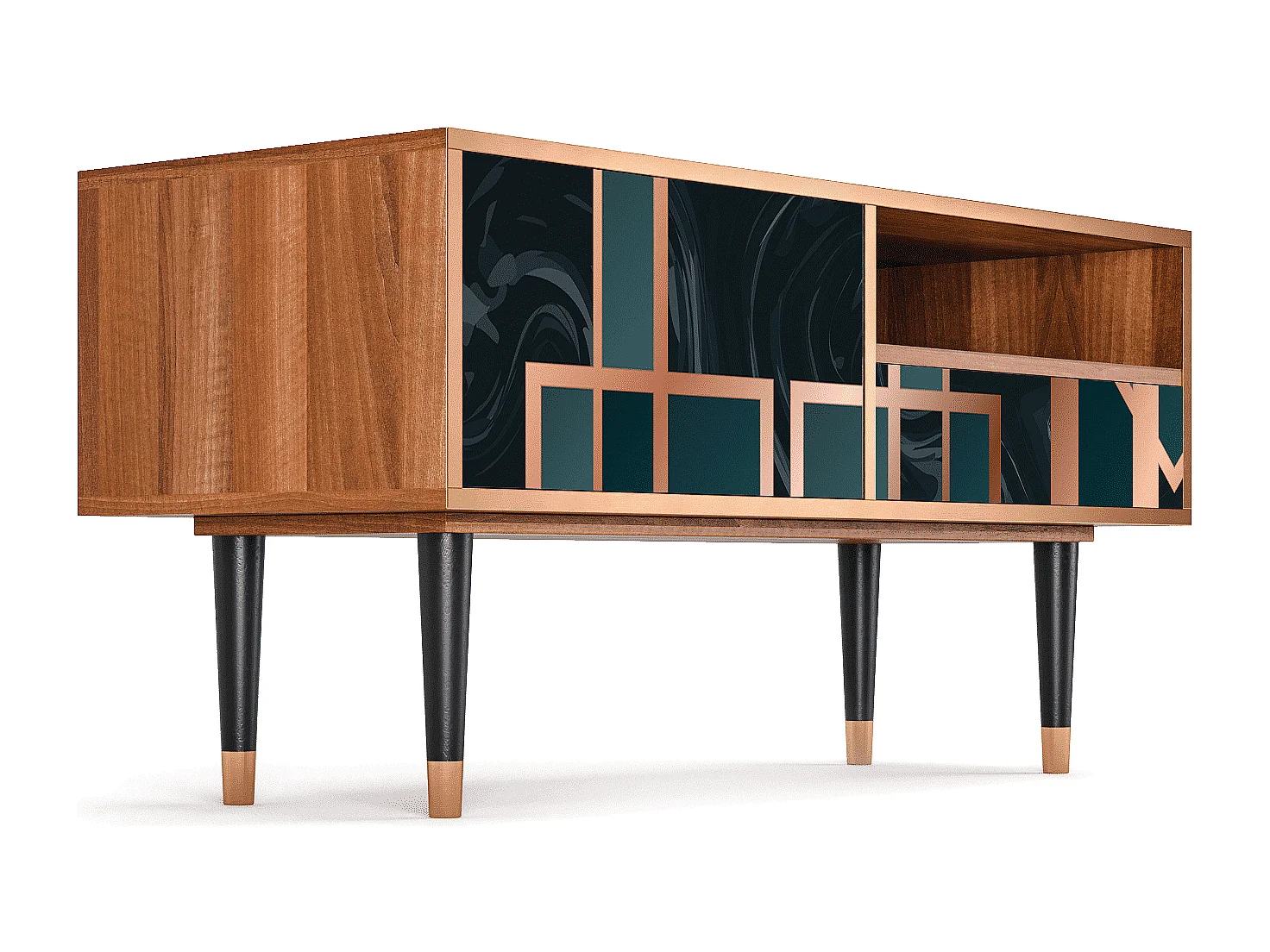 Meuble TV - 115х59х48 cm - T3 - Emerald Metro, Noyer