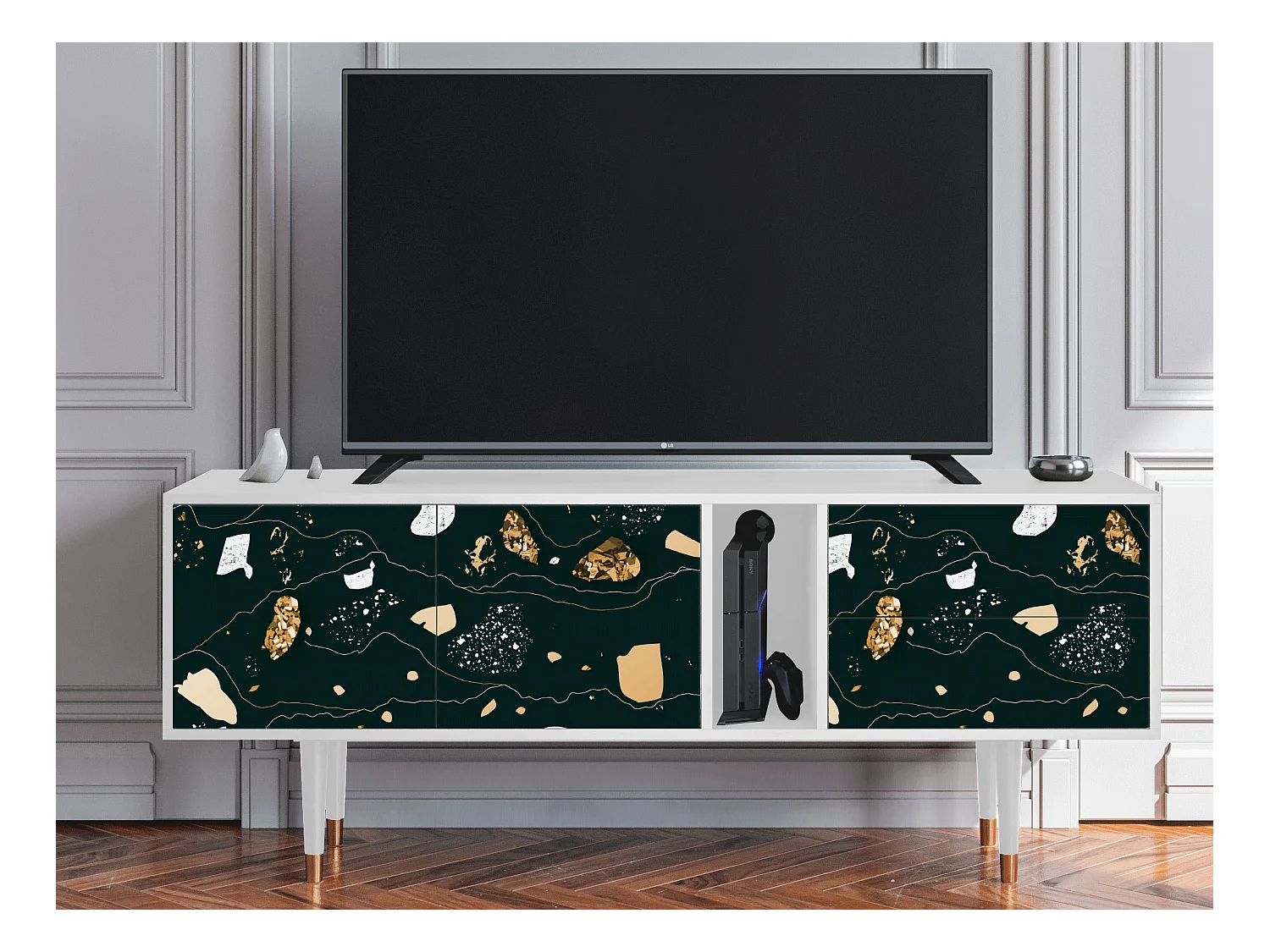Meuble TV - 170х69х48 cm - T1 - Space Rocks, Blanc