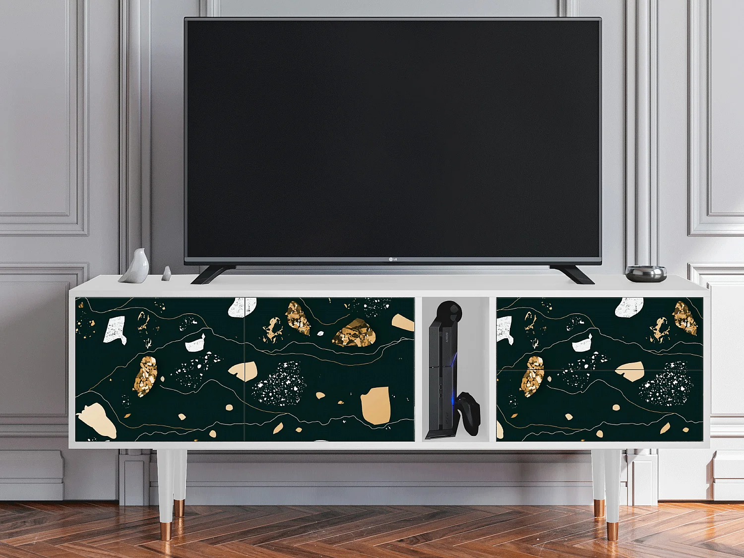 Meuble TV - 170х69х48 cm - T1 - Space Rocks, Blanc