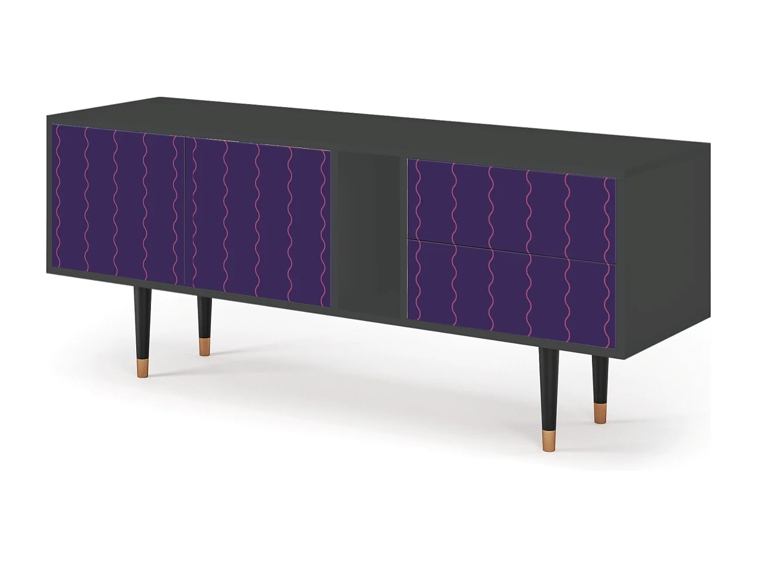 TV-Möbel - 170х69х48 cm - T1 - Grape Maccaroni, Anthrazit