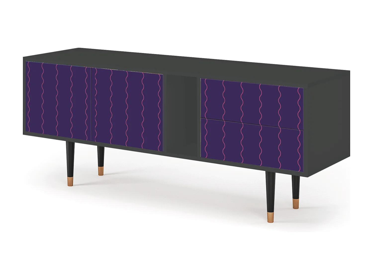 TV-Möbel - 170х69х48 cm - T1 - Grape Maccaroni, Anthrazit