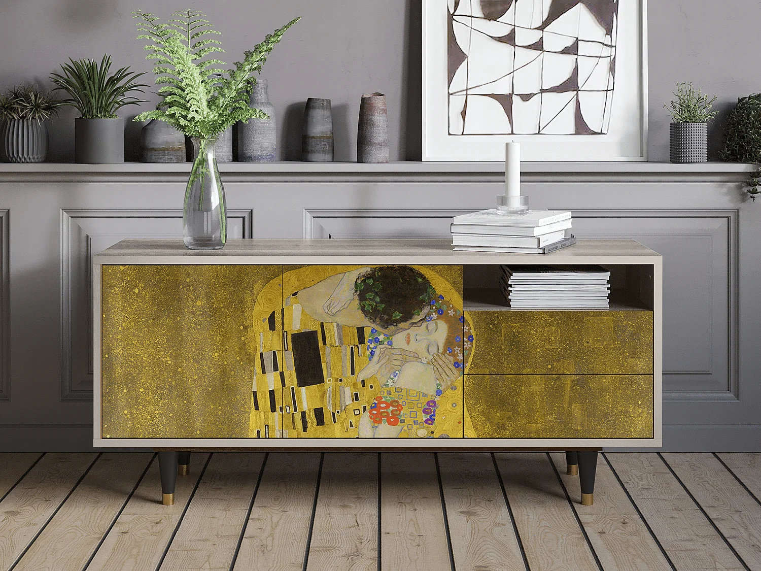 Mueble de TV - 125х56х41 cm - T7 - The Kiss by Klimt , Arena