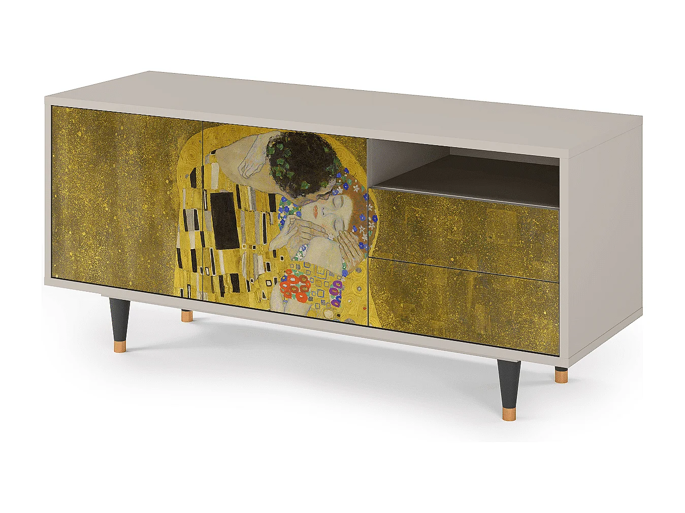 TV-Möbel - 125х56х41 cm - T7 - The Kiss by Klimt , Sand