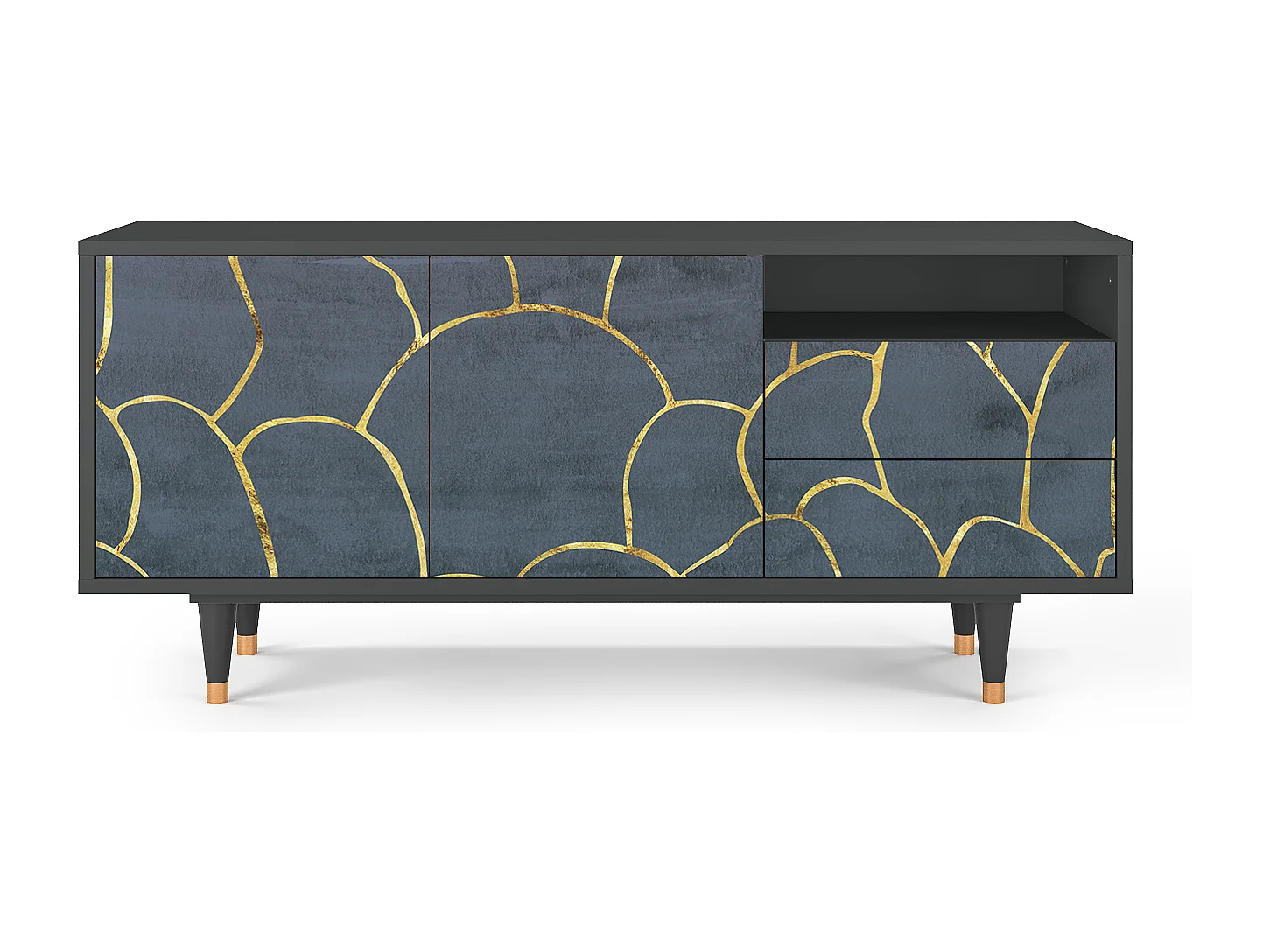 Meuble TV - 125х56х41 cm - T7 - Blue Lagoon, Anthracite