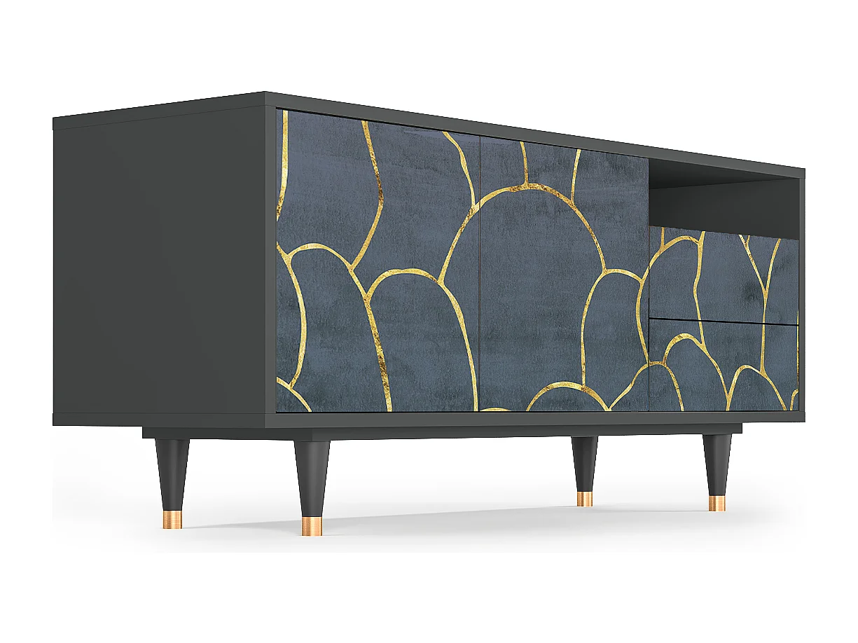 Meuble TV - 125х56х41 cm - T7 - Blue Lagoon, Anthracite