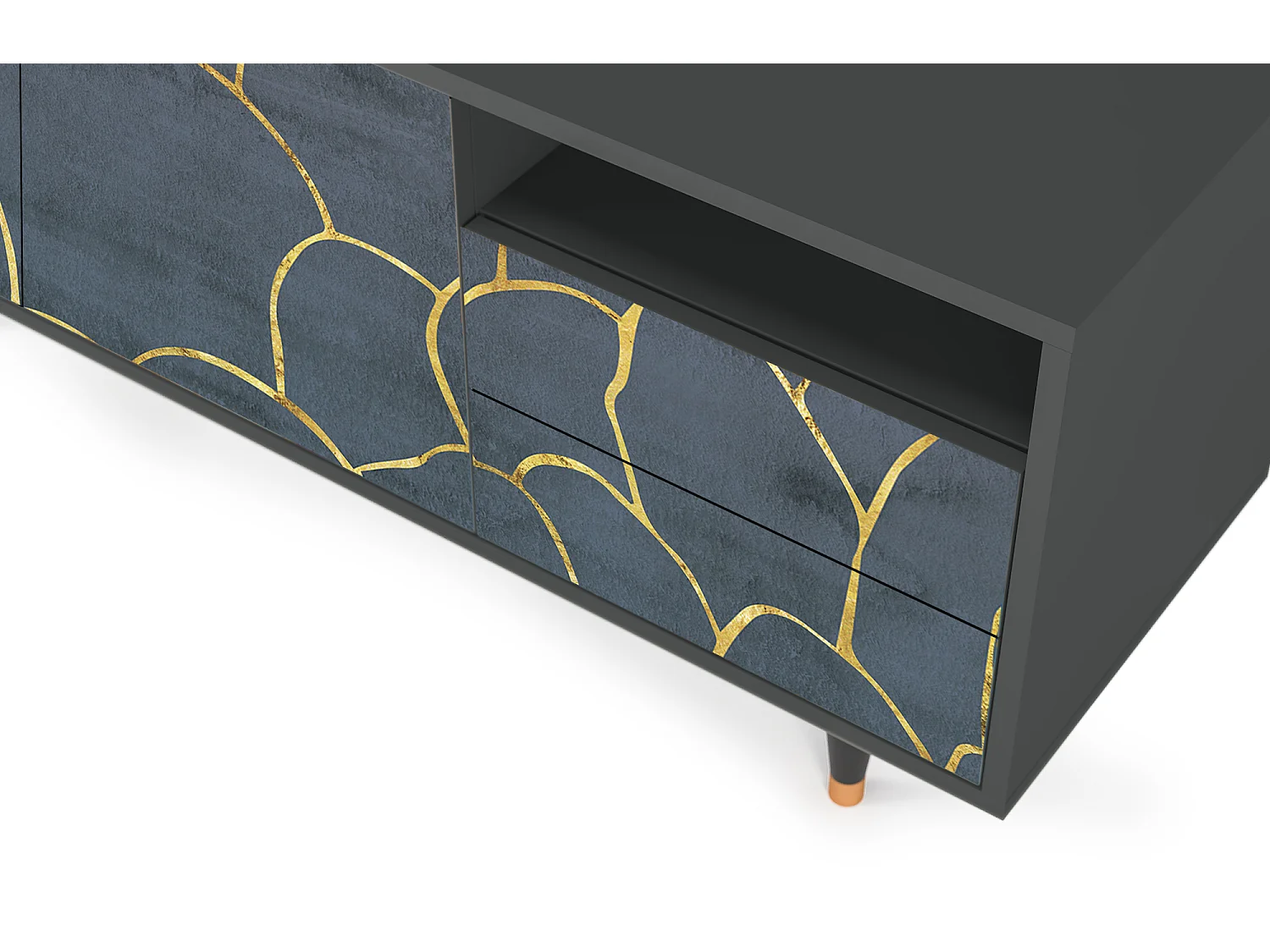 Meuble TV - 125х56х41 cm - T7 - Blue Lagoon, Anthracite