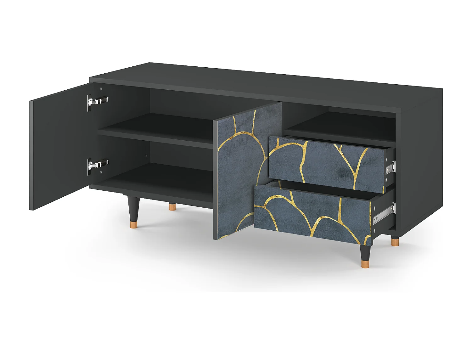 Meuble TV - 125х56х41 cm - T7 - Blue Lagoon, Anthracite