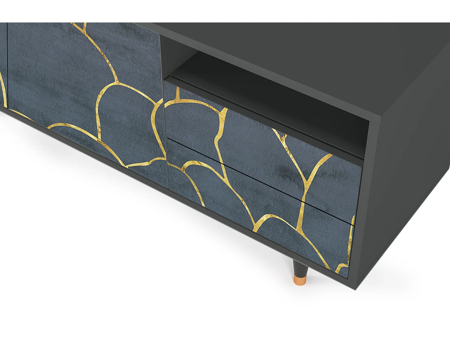 Meuble TV - 125х56х41 cm - T7 - Blue Lagoon, Anthracite