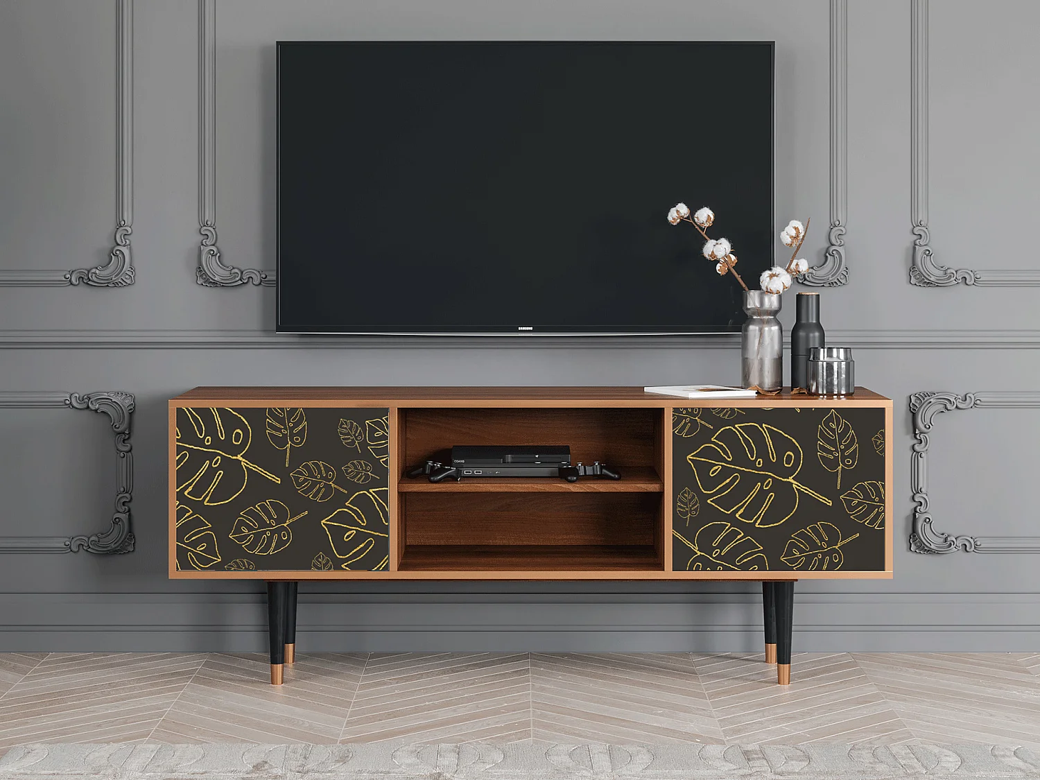 TV-Möbel - 170х69х48 cm - T2 - Fall Of The Leaves, Walnuss
