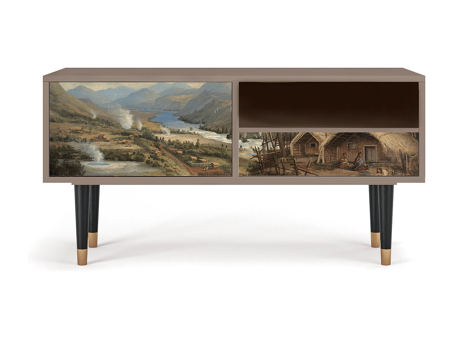 Mueble de TV - 115х59х48 cm - T3 - View Across the Plains , Latte