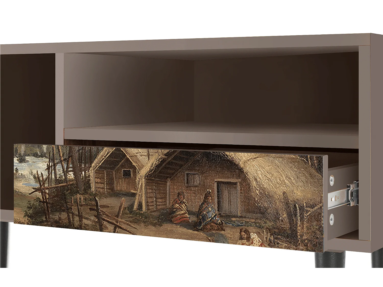 Mueble de TV - 115х59х48 cm - T3 - View Across the Plains , Latte