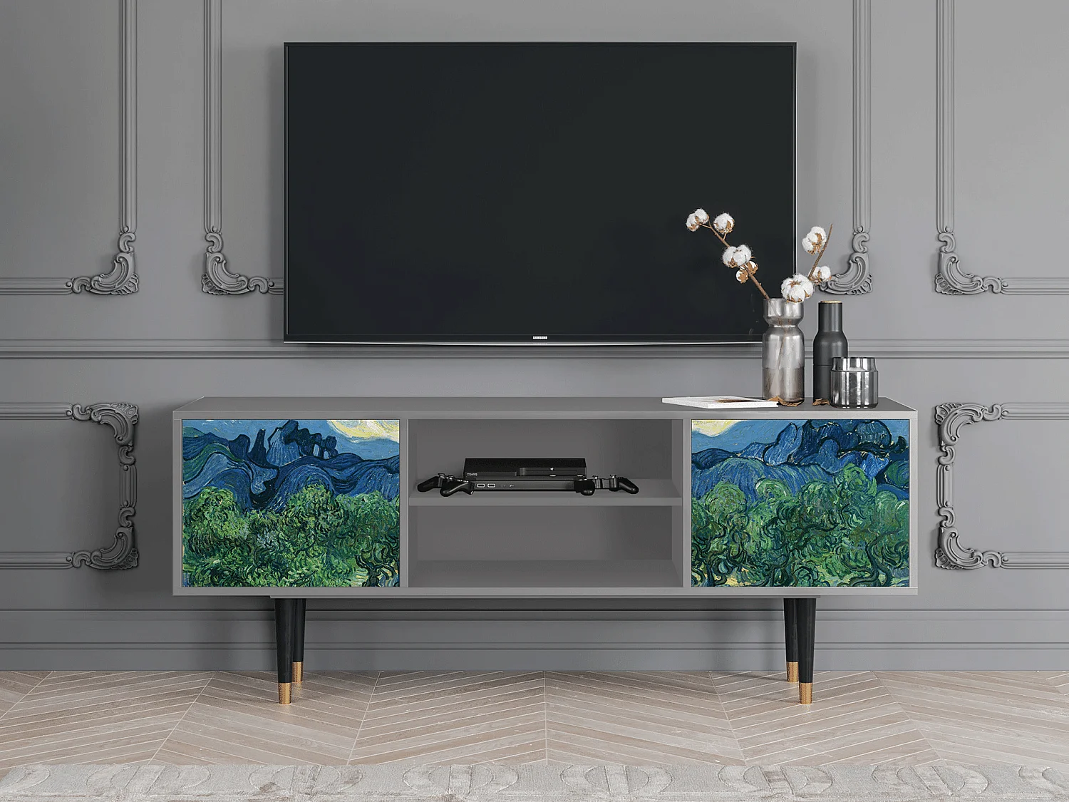 Mueble de TV - 170х69х48 cm - T2 - The Oil Trees, Gris