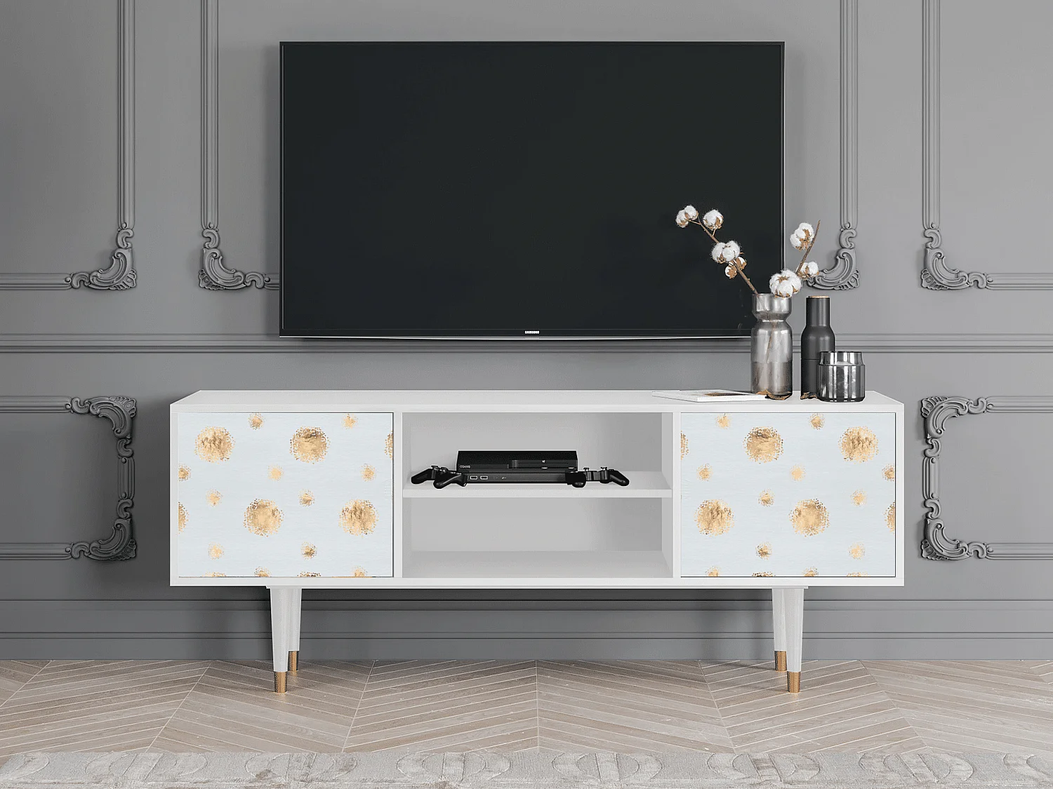 TV-Möbel - 170х69х48 cm - T2 - Sky Latte, Weiß