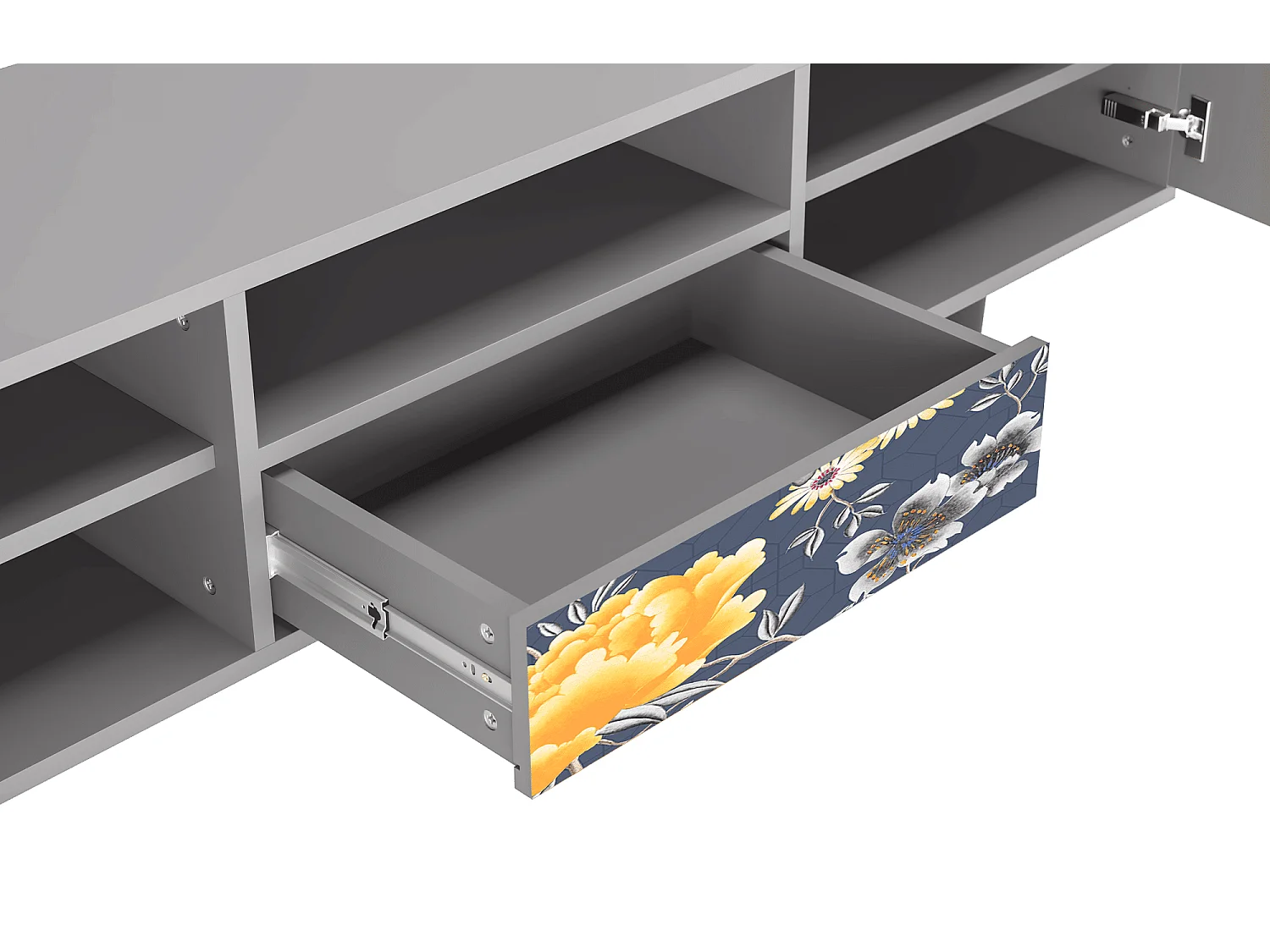 Mobile TV - 170х59х41 cm - T6 - Dark Flower Bed, Grigio