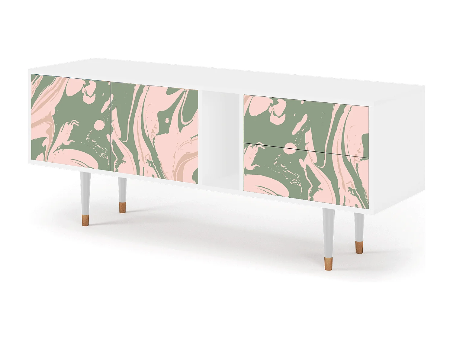 Mobile TV - 170х69х48 cm - T1 - Aquarelle, Bianco