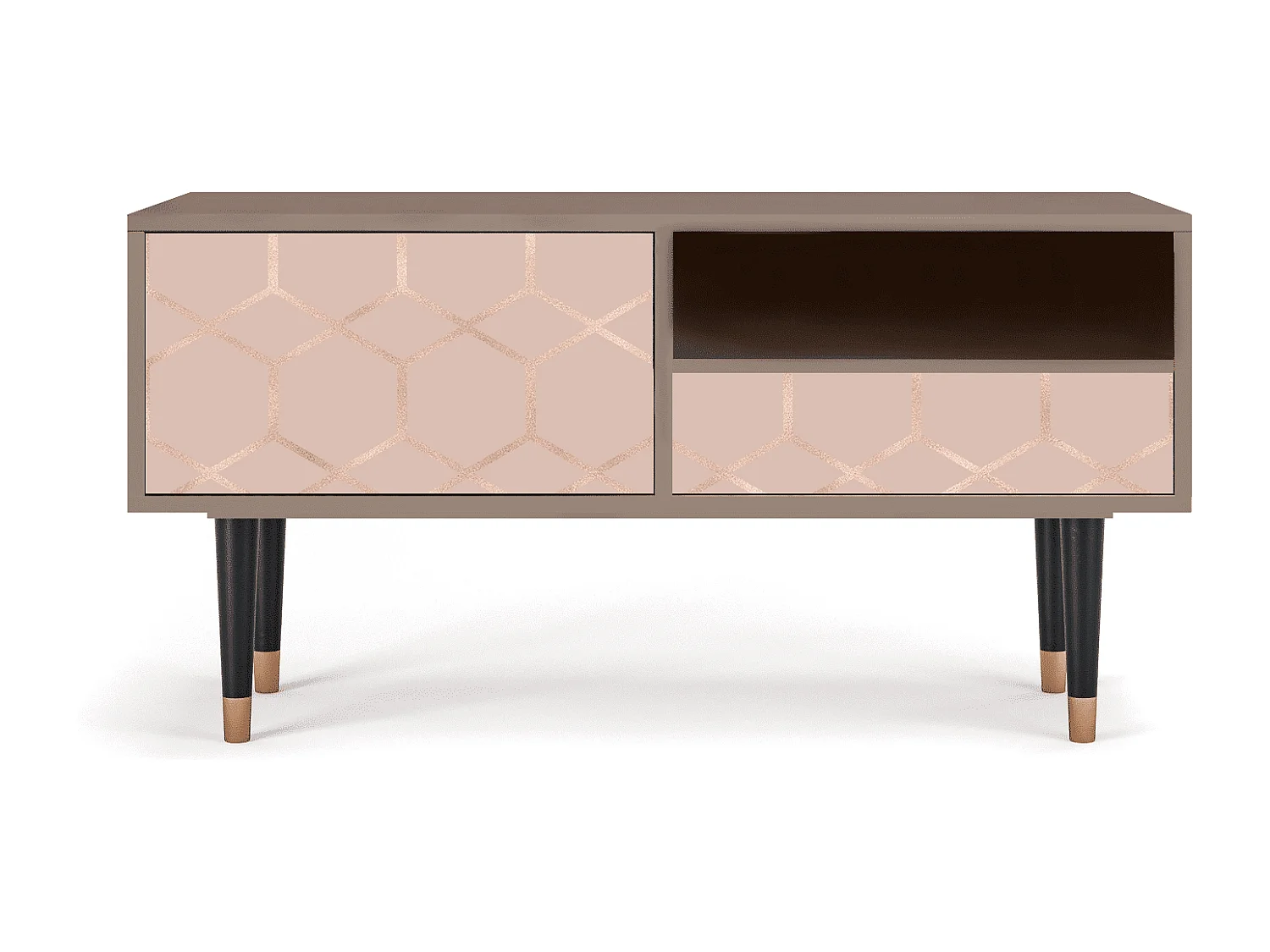 TV-Möbel - 115х59х48 cm - T3 - Rose Honeycomb, Latte