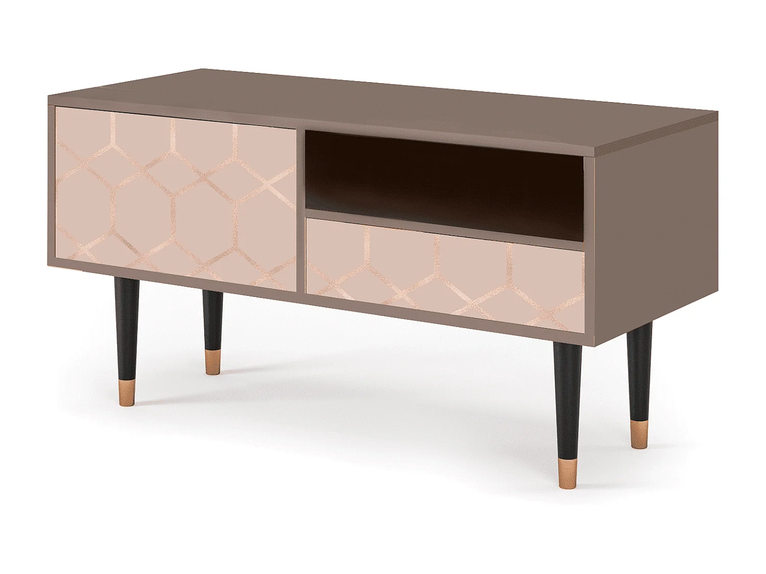 TV-Möbel - 115х59х48 cm - T3 - Rose Honeycomb, Latte