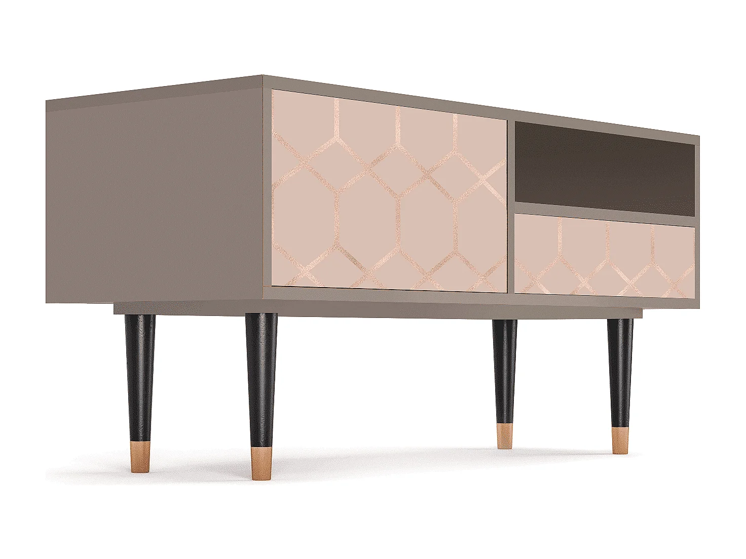 TV-Möbel - 115х59х48 cm - T3 - Rose Honeycomb, Latte