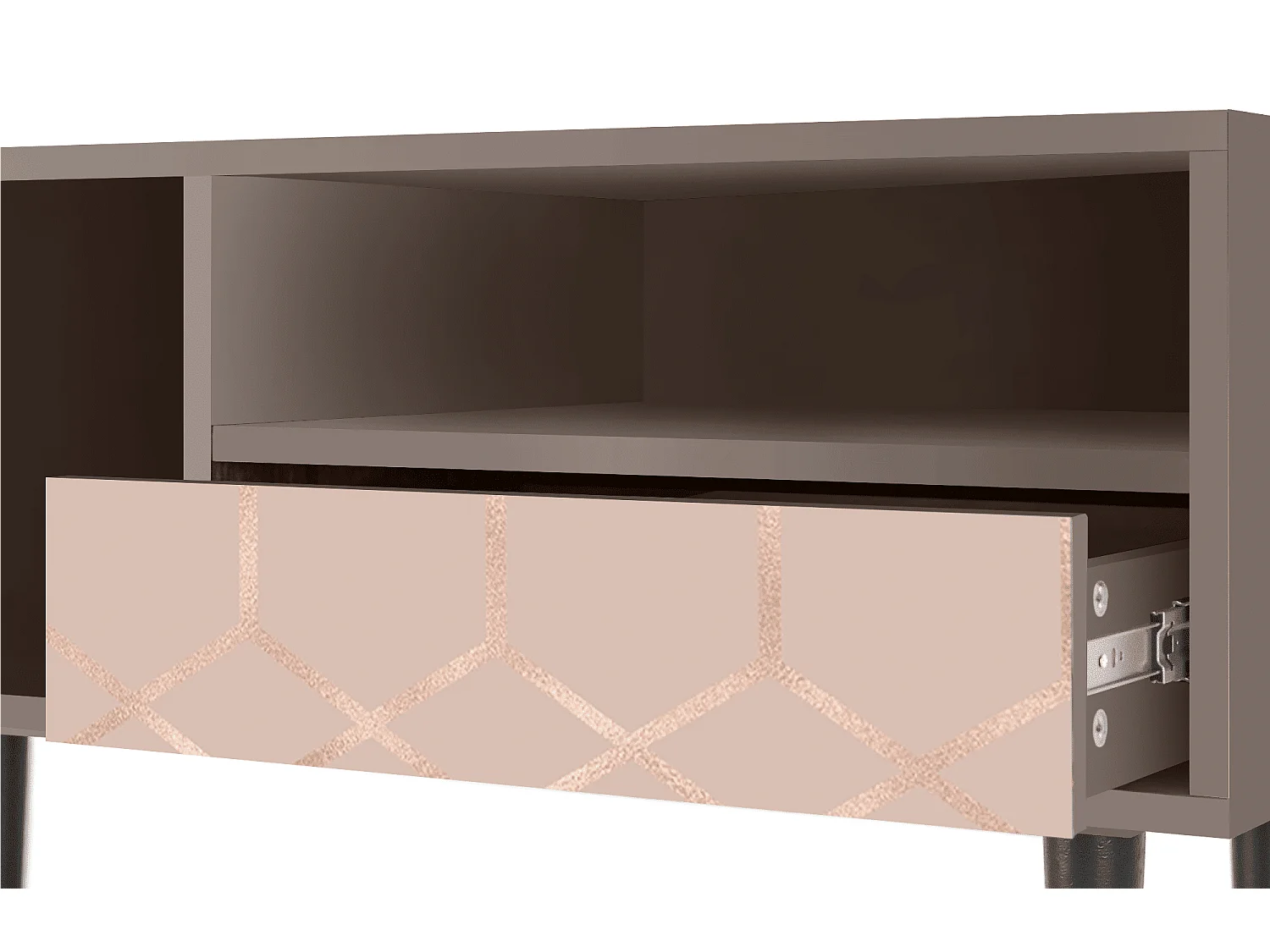 TV-Möbel - 115х59х48 cm - T3 - Rose Honeycomb, Latte