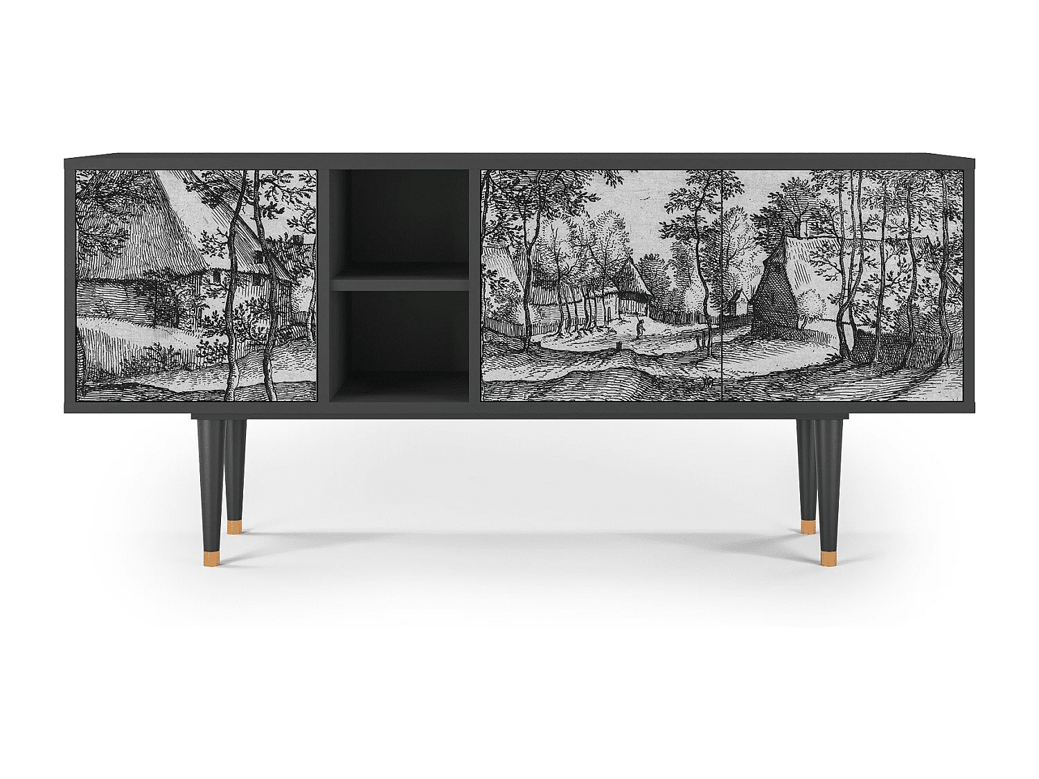 Meuble TV - 150х69х41 cm - T5 - Village Road, Anthracite