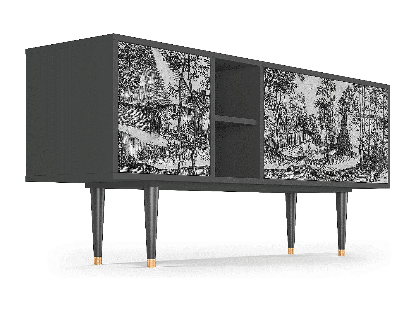 Meuble TV - 150х69х41 cm - T5 - Village Road, Anthracite