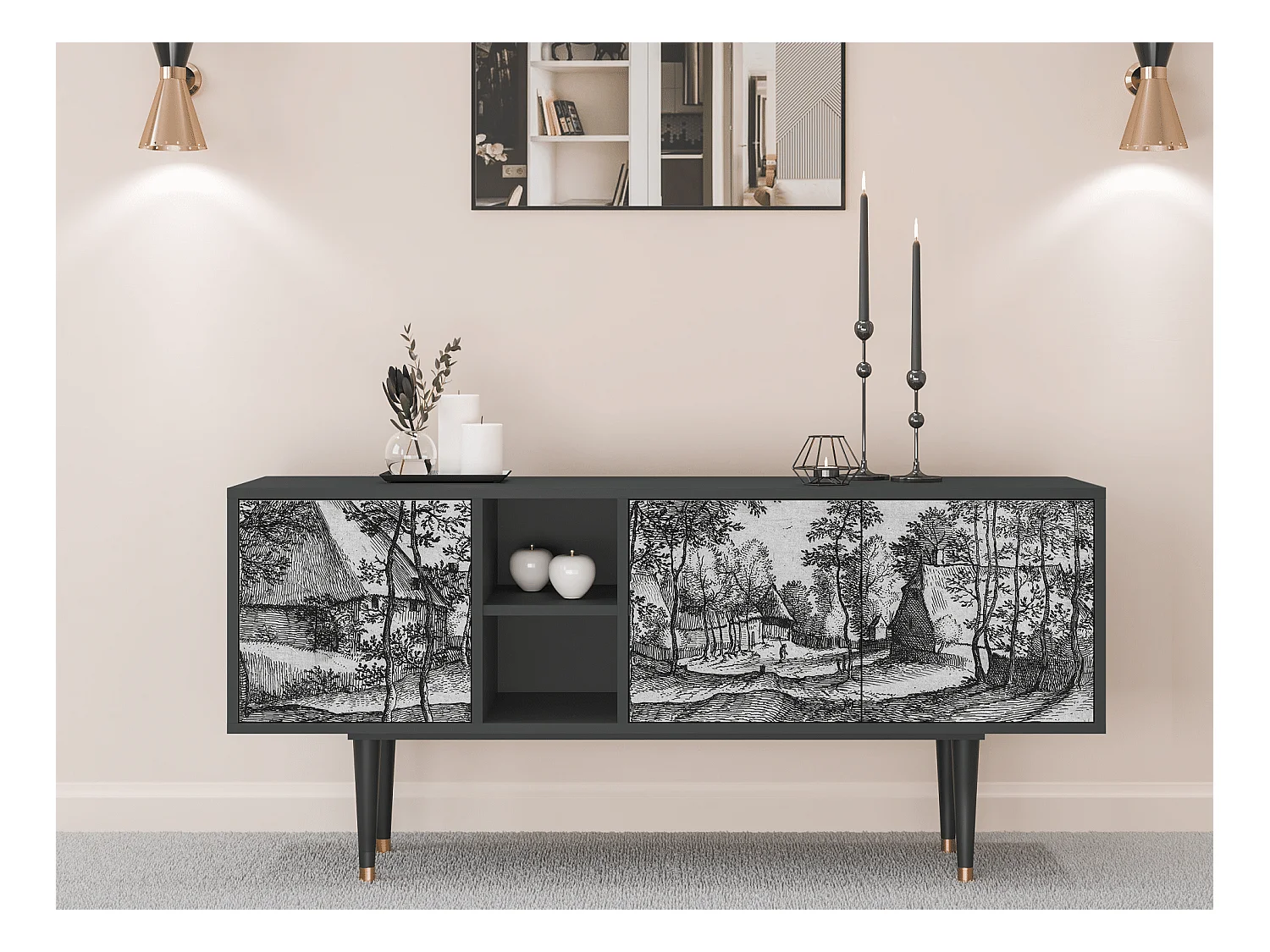 Mobile TV - 150х69х41 cm - T5 - Village Road, Antracite