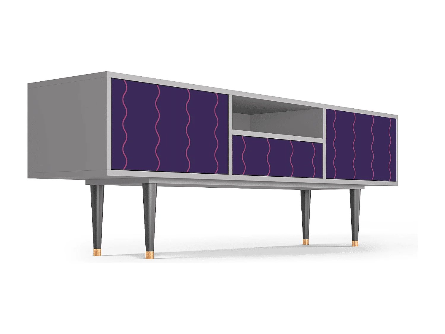 Szafka RTV - 170х59х41 cm - T6 - Grape Maccaroni, Szary