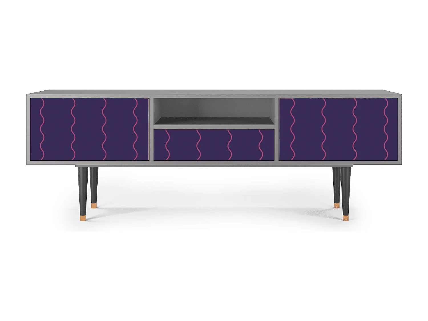 Mueble de TV - 170х59х41 cm - T6 - Grape Maccaroni, Cinza