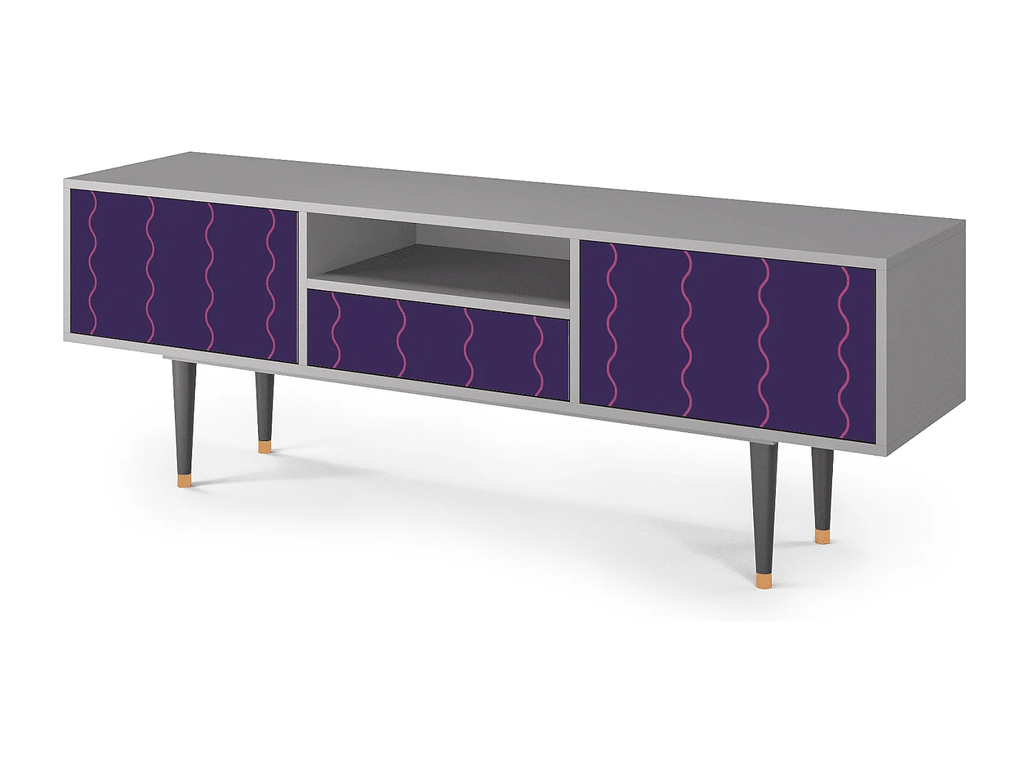 Meuble TV - 170х59х41 cm - T6 - Grape Maccaroni, Gris
