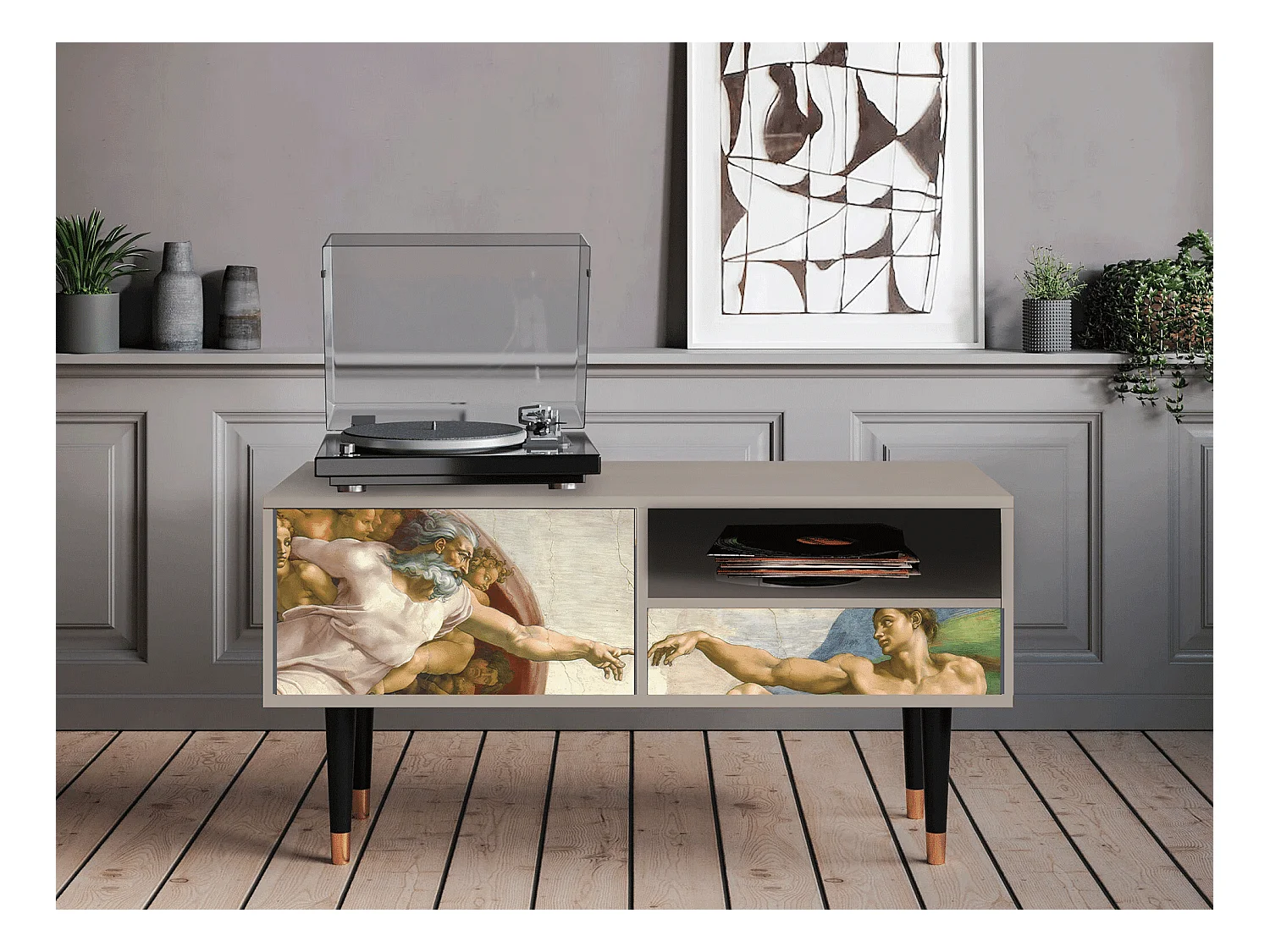 Mobile TV - 115х59х48 cm - T3 - The Creation of Adam, Sabbia