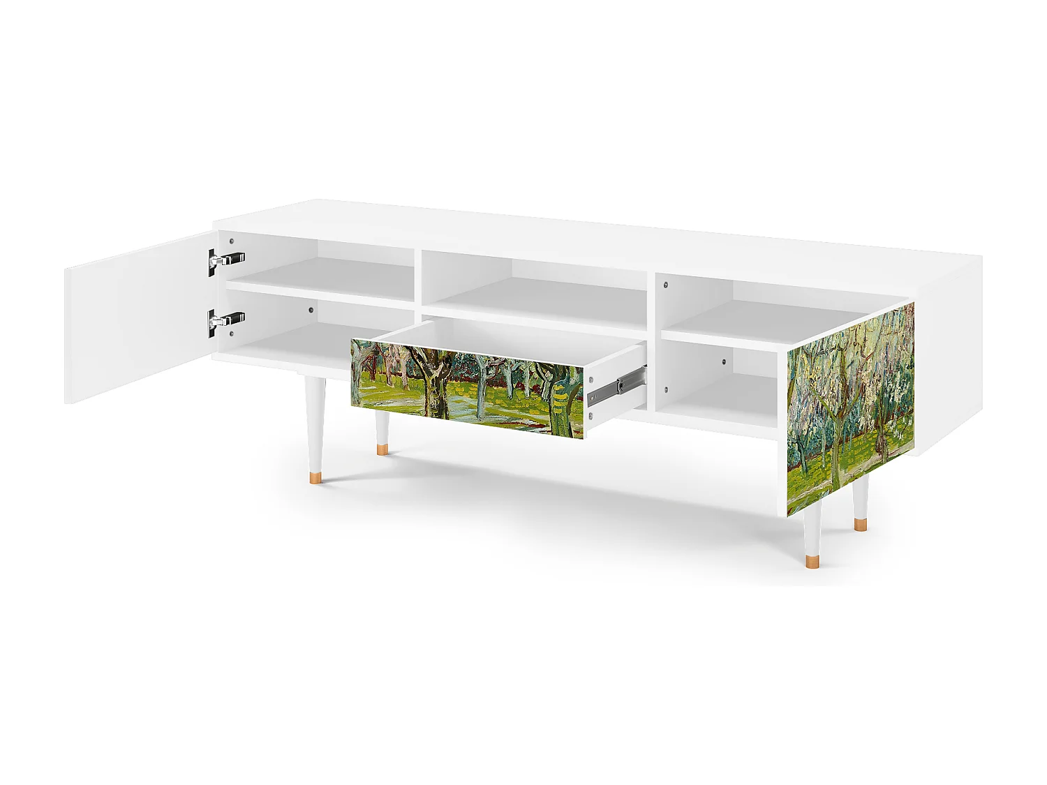 Mueble de TV - 170х59х41 cm - T6 - The Blanco Orchard, Blanco