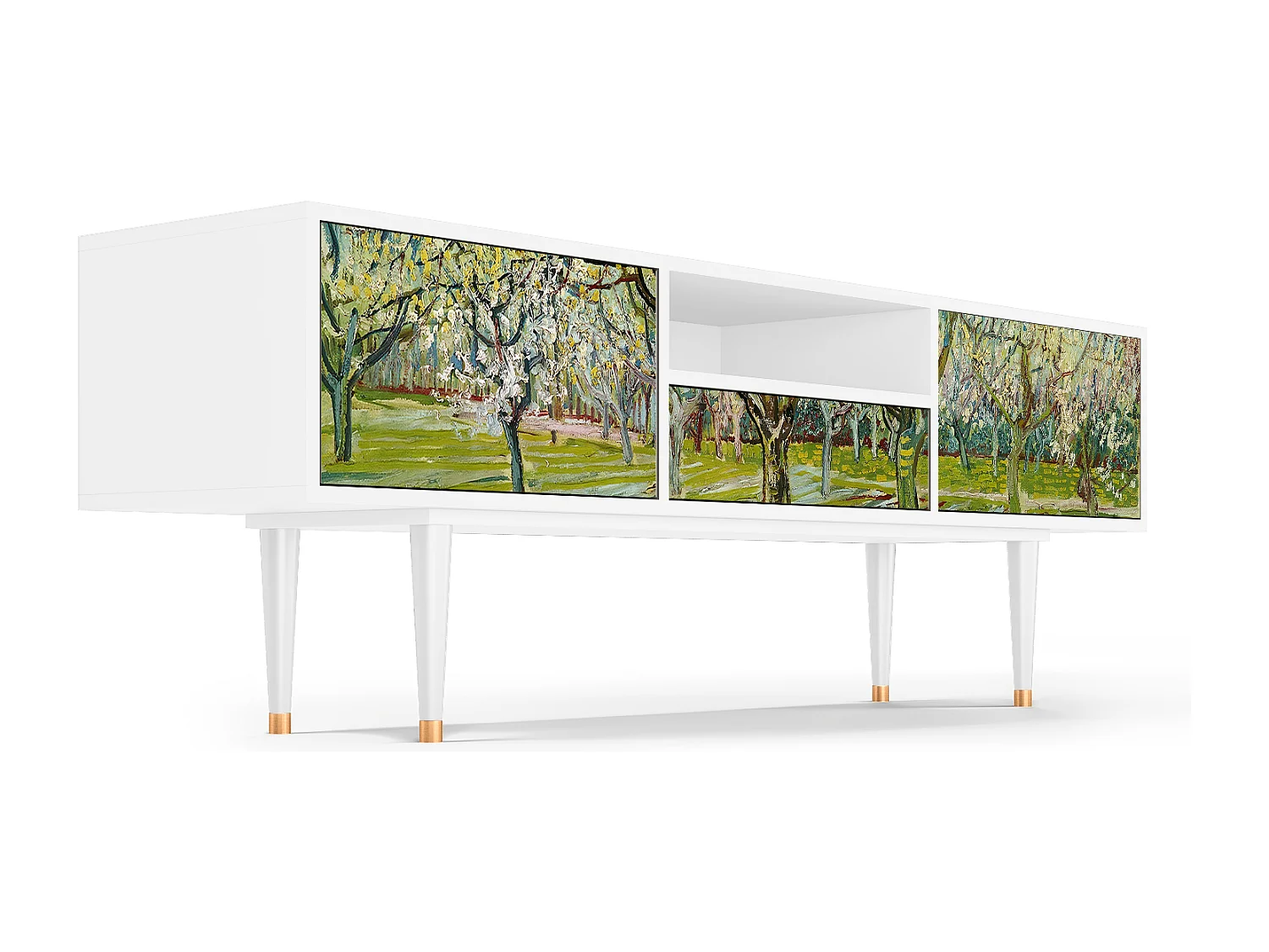 Meuble TV - 170х59х41 cm - T6 - The Blanc Orchard, Blanc