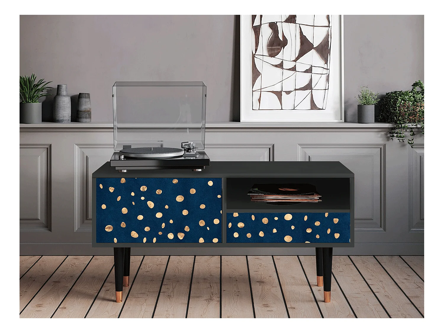 TV-Möbel - 115х59х48 cm - T3 - Night Skies, Anthrazit