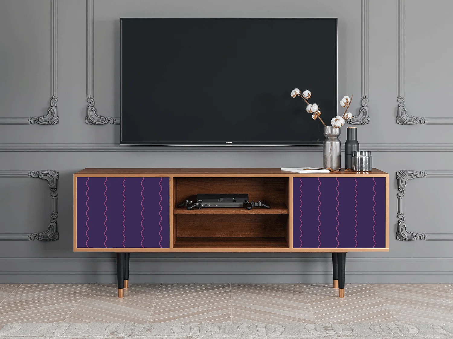 Mobile TV - 170х69х48 cm - T2 - Grape Maccaroni, Noce