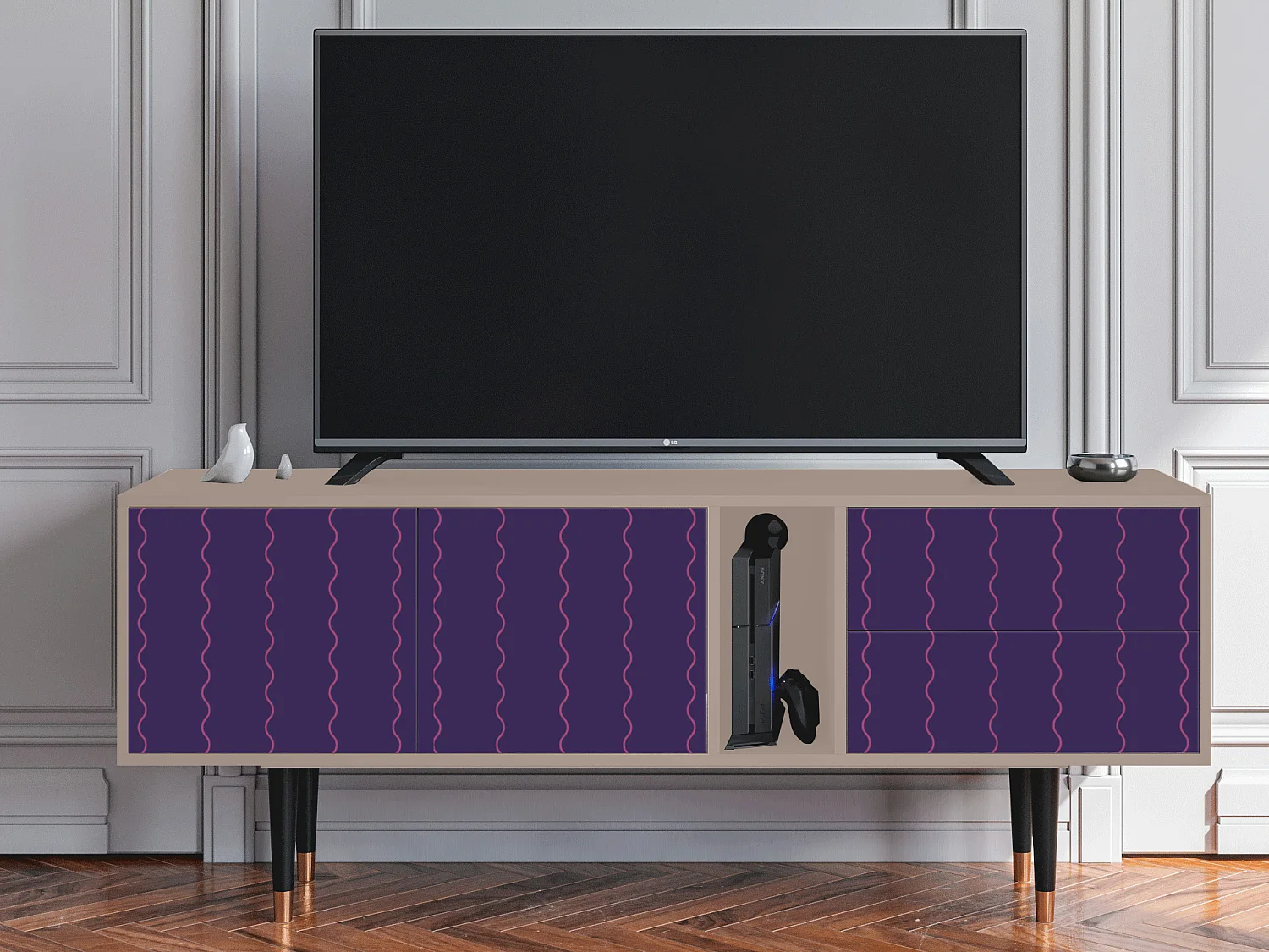 Mueble de TV - 170х69х48 cm - T1 - Grape Maccaroni, Latte