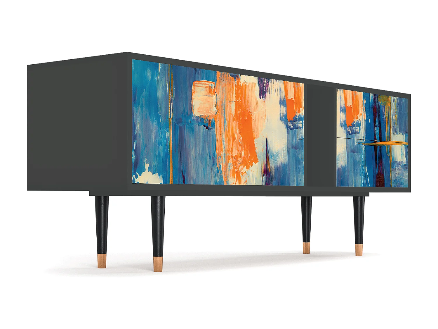 Meuble TV - 170х69х48 cm - T1 - Abstract Expressionism, Anthracite