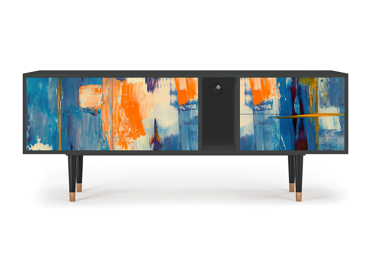 Meuble TV - 170х69х48 cm - T1 - Abstract Expressionism, Anthracite