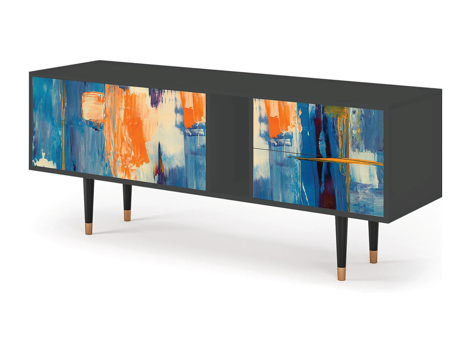 TV-meubel - 170х69х48 cm - T1 - Abstract Expressionism, Antraciet