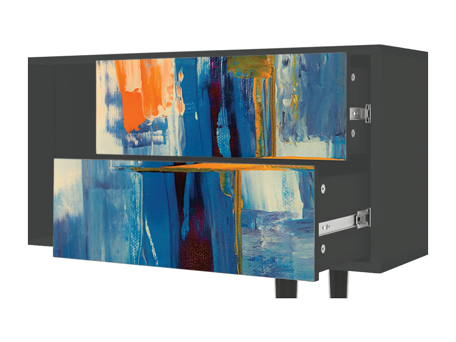 TV-meubel - 170х69х48 cm - T1 - Abstract Expressionism, Antraciet