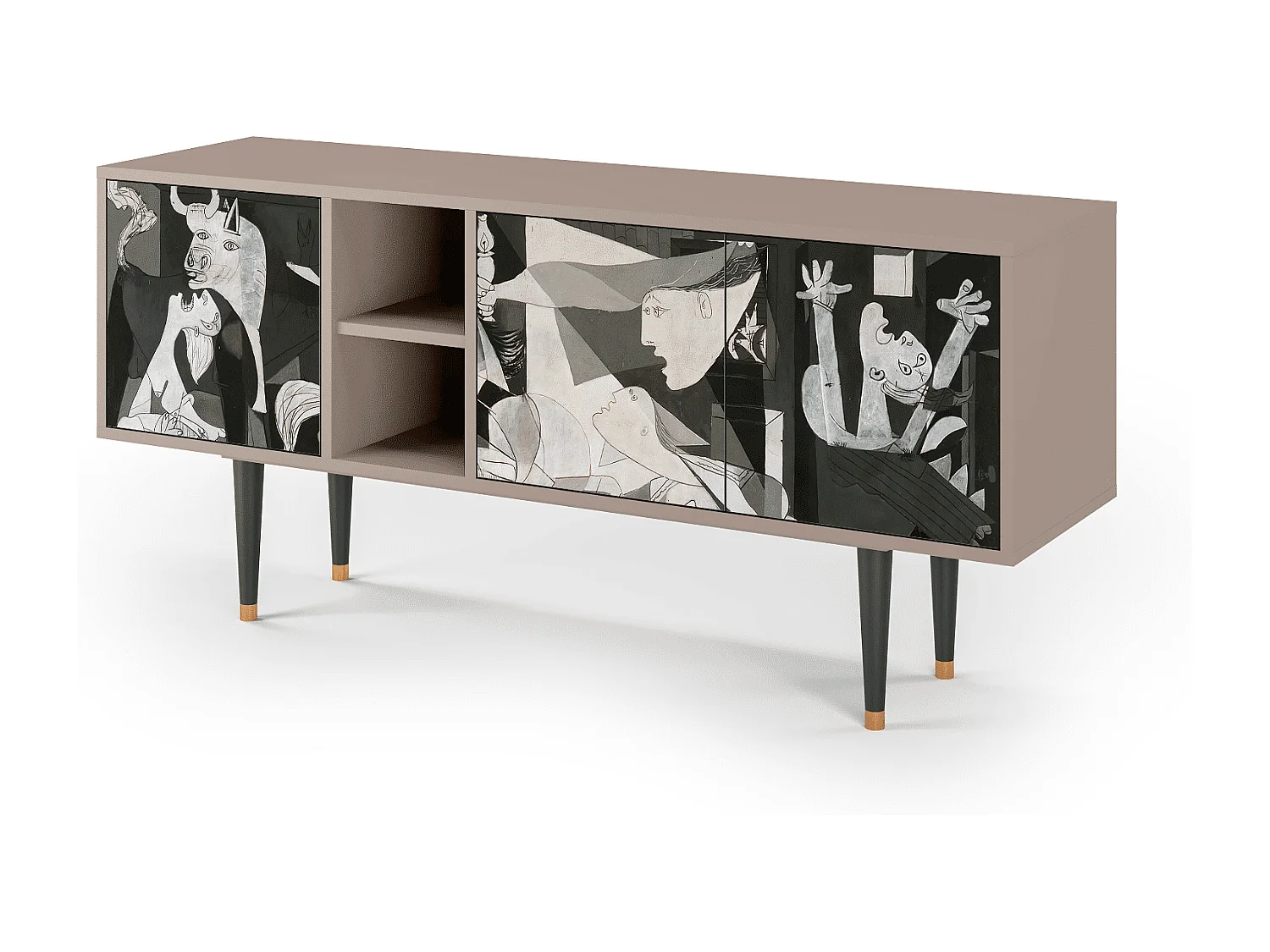 Mobile TV - 150х69х41 cm - T5 - Guernica by Picasso, Latte