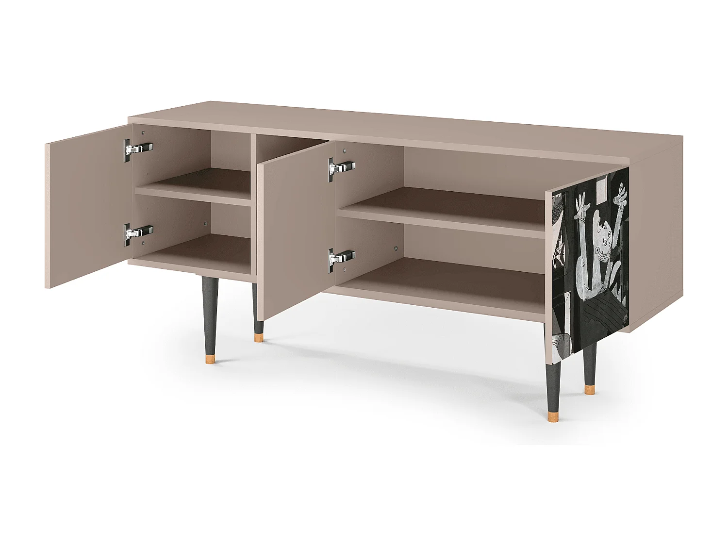 Mobile TV - 150х69х41 cm - T5 - Guernica by Picasso, Latte